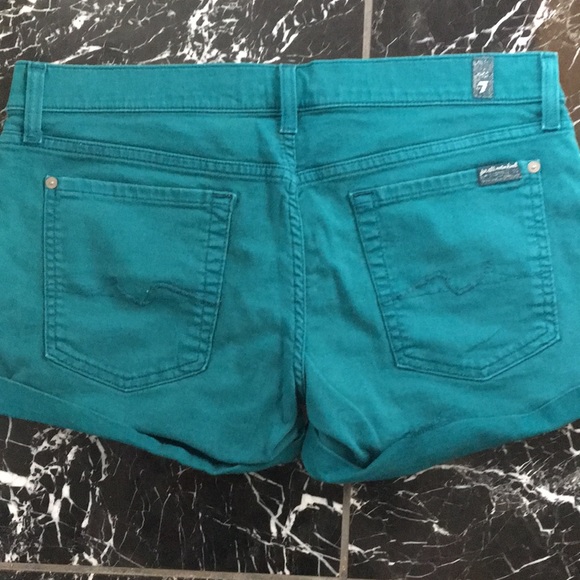 Bright Teal 7 for All Mankind Shorts - Picture 2 of 5